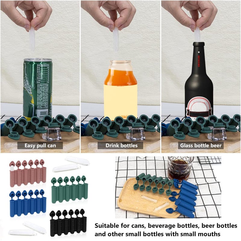 Yitexin 4Colors Mini Ice Cube Stick Tray with Lid, Silicone Ice Tube Making Trays, Ice Cube Molds for Sports and Water Bottles, Easy Push and Pop Out Water Bottle Ice Stick Mold (4Colors) - Image 5